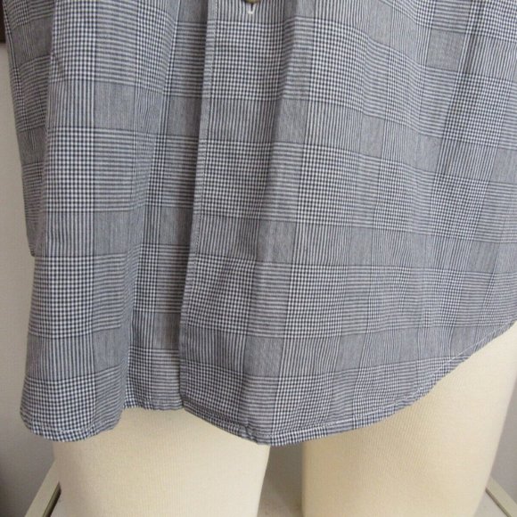 Greg Norman Collection Shirt Men's Sz L Short Sleeve Gray Plaid Button Front EUC - Picture 5 of 10